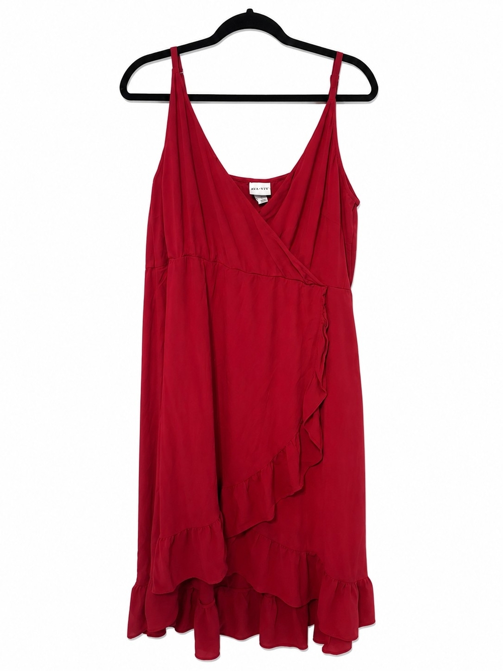 Ava & Viv Fushia Ruffle Wrap-Front Dress